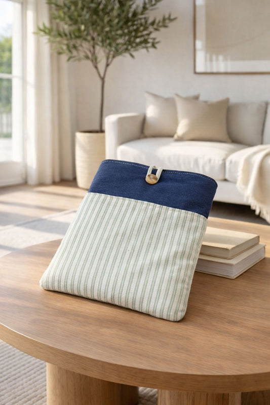 Funda de libros a rayas verde